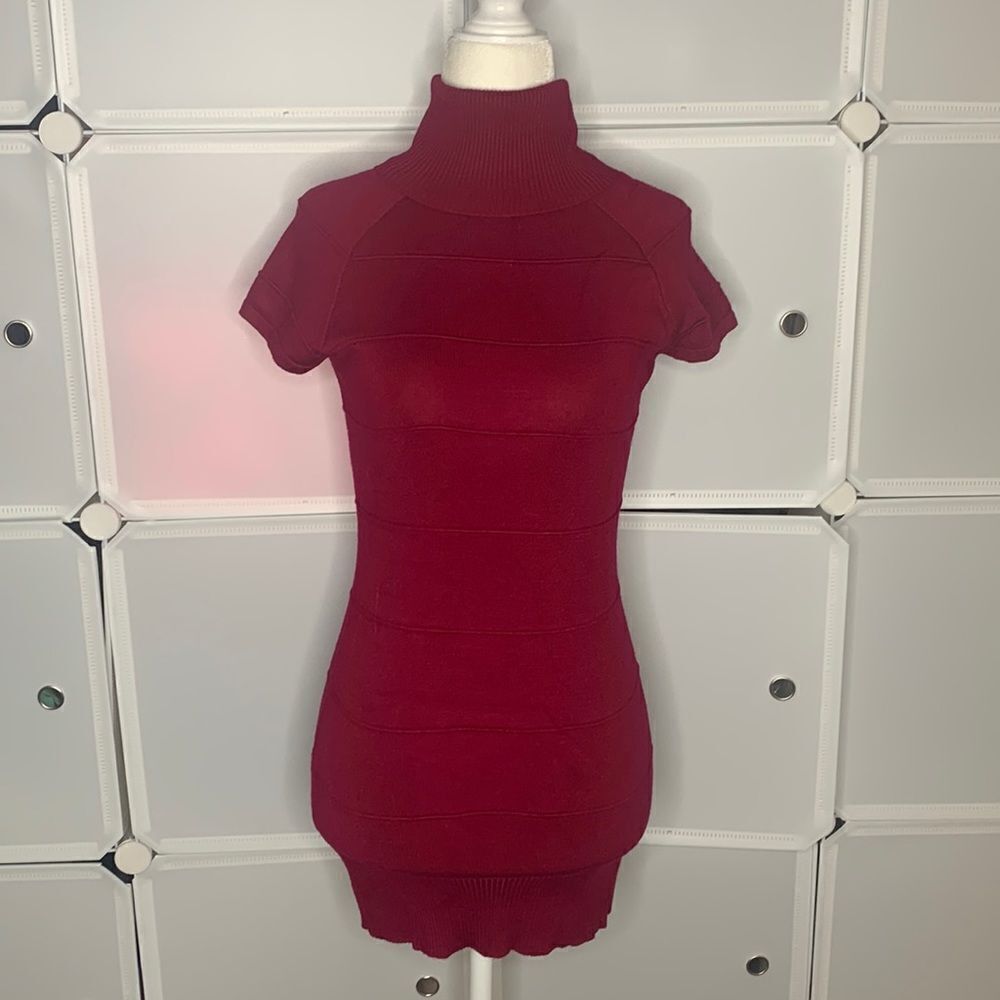 Heart N Crush Knit Mock Neck Mini Dress Size Medium